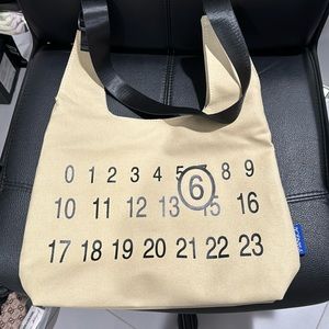 MM6 Khaki canvas tote bag NEW